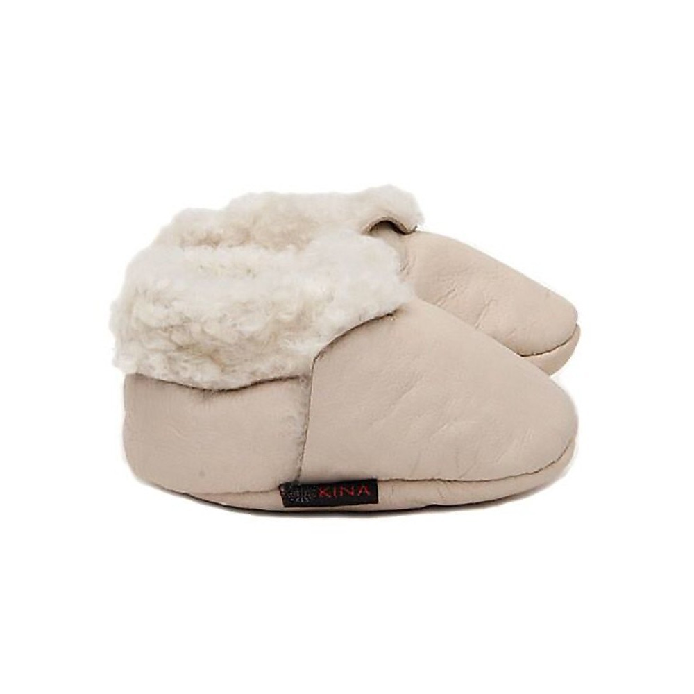 Nui Organics Kina Lambskin Shearling Slippers Cream XS New With Tags